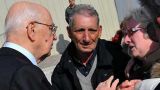 Il Presidente della Repubblica, Giorgio Napolitano, tra gli sfollati del terremoto