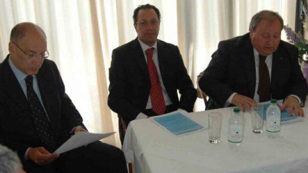 Un momento della conferenza stampa di Coletti