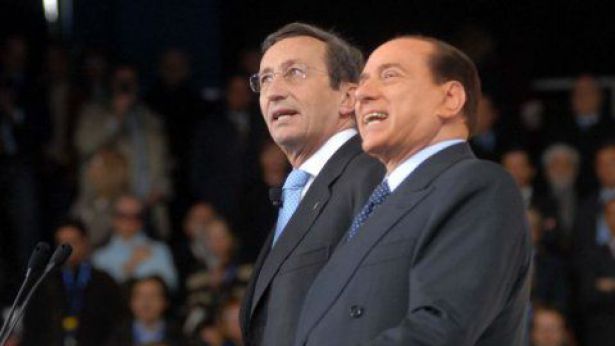 Nella foto, il Presidente Silvio Berlusconi con Gianfranco Fini