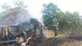 Il Tir in fiamme