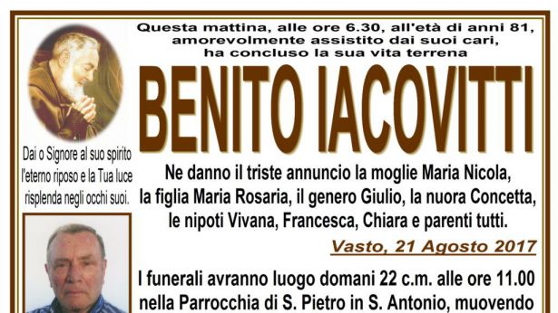 Necrologia di Benito Iacovitti