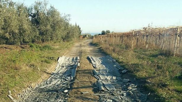 L'eternit usato sul tracciato rurale