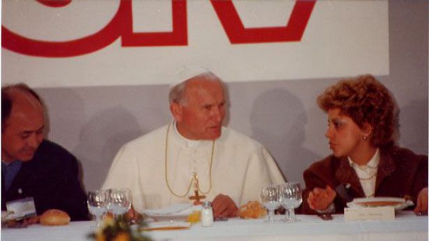 Papa Giovanni Paolo II a pranzo alla Siv