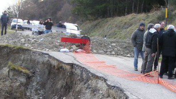 Una frana in provincia di Chieti