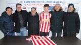 Luca Ruzzi con i dirigenti delle due società