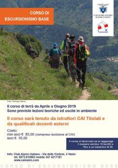 Locandina corso di escursionismo di base