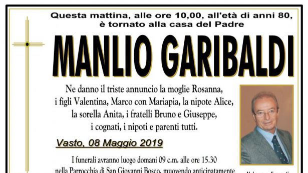 Necrologio di Manlio Garibaldi