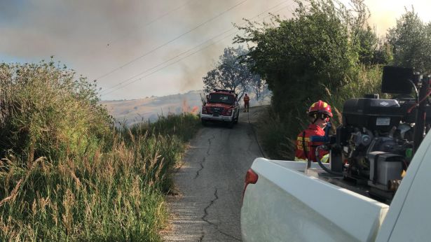 Cupello: la zona attaccata dal fuoco