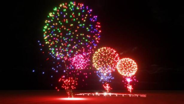 Fuochi pirotecnici musicali in 3D