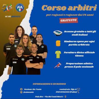 Locandina corso arbitri di calcio