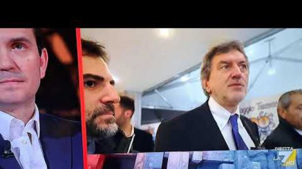 Una immagine di quanto accaduto e trasmesso da La 7