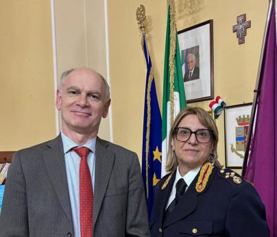 Marilena Scioli con il Questore Montaruli