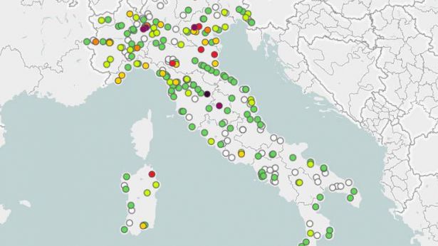 La cartina delle principali sorgenti italiane