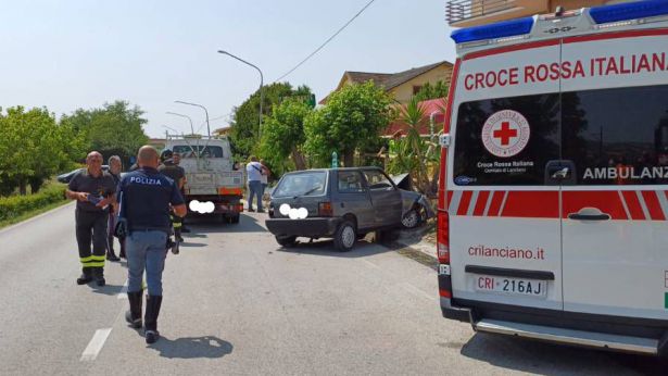 Una immagine dell'incidente di Sant'Eusanio del Sangro