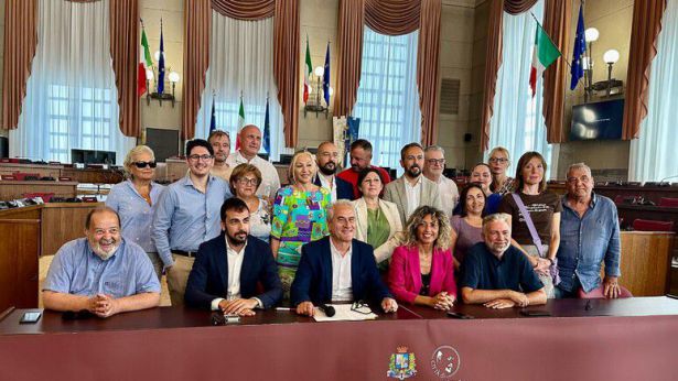 Costantini con i suoi collaboratori