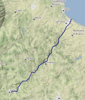 Il tracciato attuale della Fondo Valle Trigno