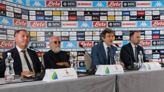 Marsilio con il presidente del Napoli Calcio