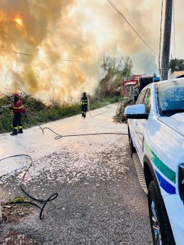 Una immagine dell'incendio