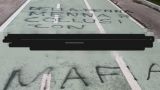 Vasto: scritte sulla pista ciclabile