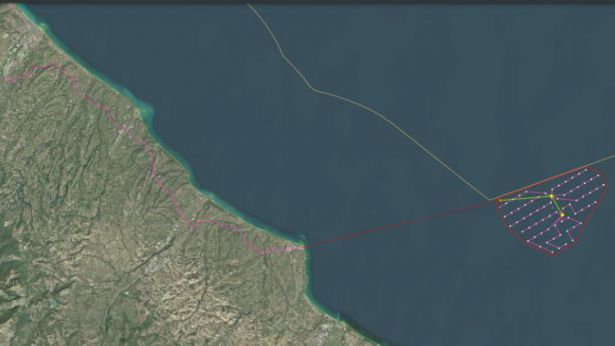 La mappa del Parco Eolico marino