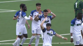 L'esultanza dei calciatori della Renato Curi Angolana - Foto Super J