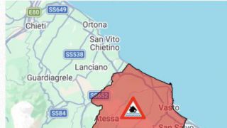 La mappa dell'area interessata dal maltempo