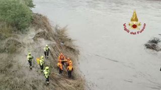 I Vigili del Fuoco sulla sponda sinistra del Fiume Trigno