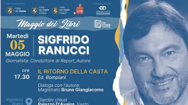 Sigfrido Ranucci domani a Vasto