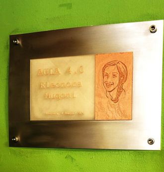 La targa che ricorda Eleonora Mugoni