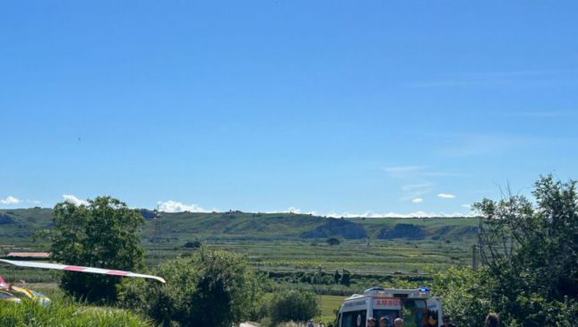 La zona dove è atterrato l'elicottero del servizio 118