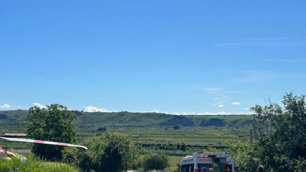 La zona dove è atterrato l'elicottero del servizio 118