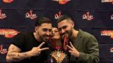 Pamela Pavia con i fratelli Bozzelli