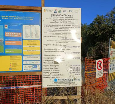 Torino di Sangro: cartellonistica cantiere via Verde