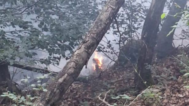 Bosco a fuoco a Collelongo