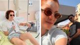 Noemi in Ospedale e con il marito. Foto Instagram