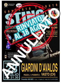 Locandina concerto annullato