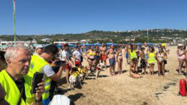 Vasto Marina: iniziativa Lions Club con i cani da salvataggio
