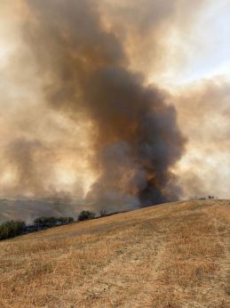 Cupello: una immagine dell'incendio