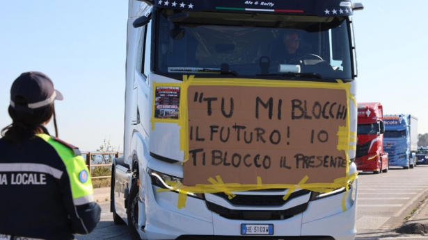 La protesta degli autotrasportatori