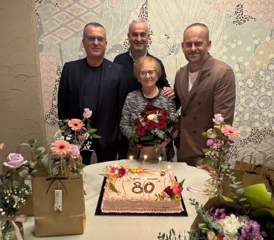 La Signora Michelina Benedetti con i figli Francesco, Alessandro e Maurizio