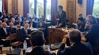 L'intervento di Francesco Menna nell'aula consiliare del Comune di Avezzano